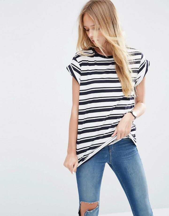 Asos The Easy T-shirt In Stripe - White