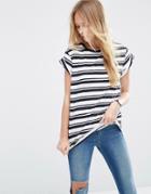 Asos The Easy T-shirt In Stripe - White