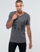 G-star Warro V-neck T-shirt No Image Print - Black Htr