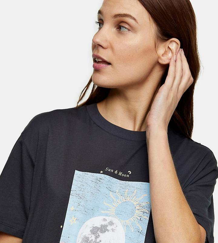 Topshop Maternity Mystic Sun And Moon T-shirt-grey