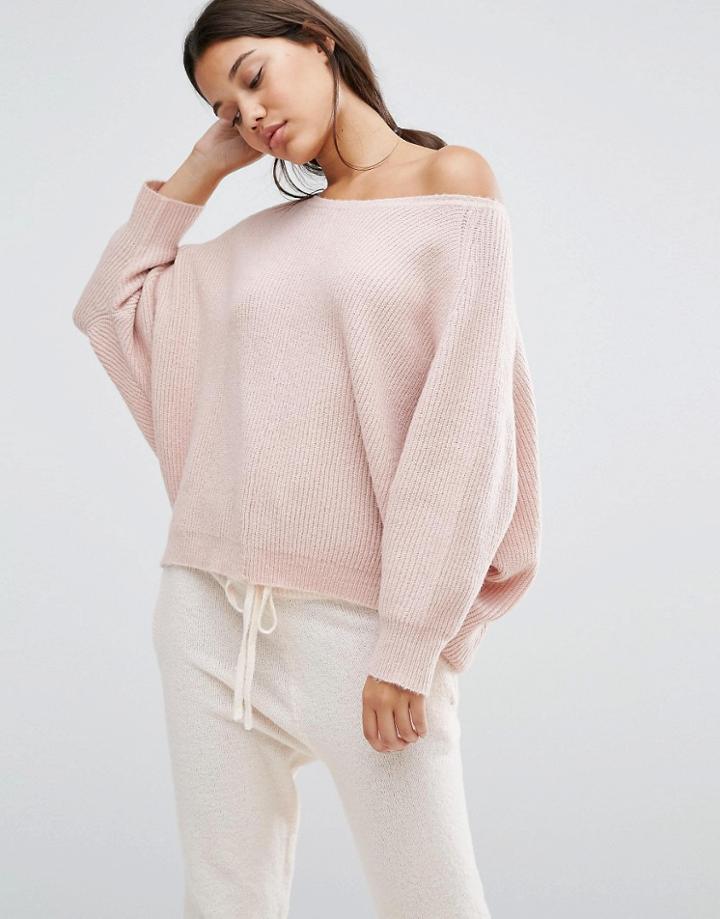 Micha Lounge Batwing Soft Knit Sweater - Pink