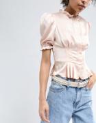 Pieces Pearl Detail Belt - Pink