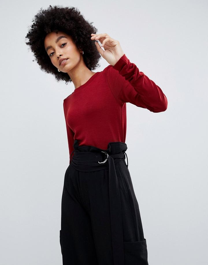 Dr Denim Ribbed Long Sleeve Top - Gold