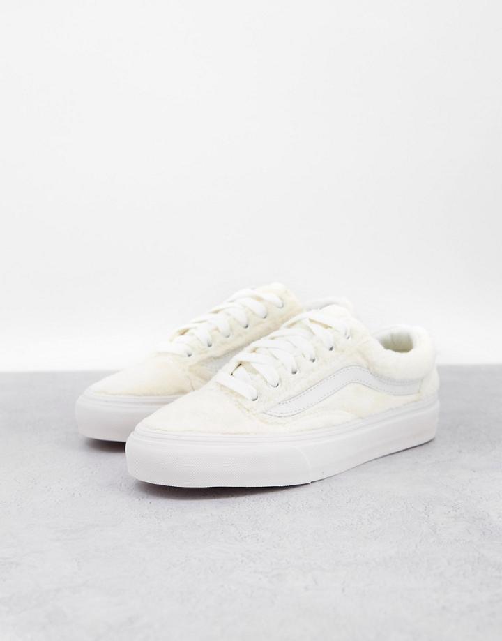 Vans Old Skool Sherpa Sneakers In Cream-white