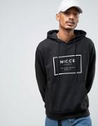 Nicce London Hoodie With Rubber Box Logo - Black