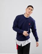 Wood Wood Sweatshirt With Aa Logo In Navy - Navy