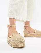 Prettylittlething Eyelet Espadrilles - Beige
