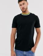 River Island T-shirt In Black With Taping