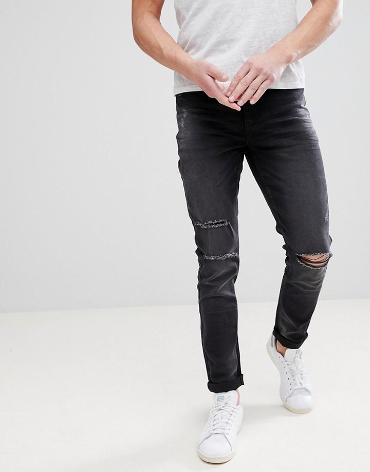 Le Breve Skinny Ripped Jeans - Black