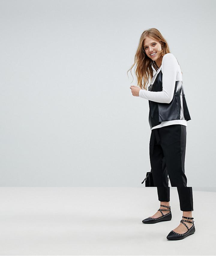 Vila Tailored Pants With Tie Waist - Black