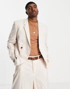Asos Design Slim Suit Jacket In Ecru-neutral
