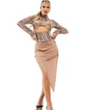 Asyou Wrap Asymmetric Skirt In Cork-pink