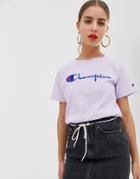 Champion Relaxed T-shirt With Front Logo - Purple