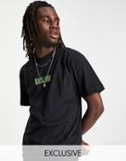 Reclaimed Vintage Logo T-shirt In Slub Jersey In Black