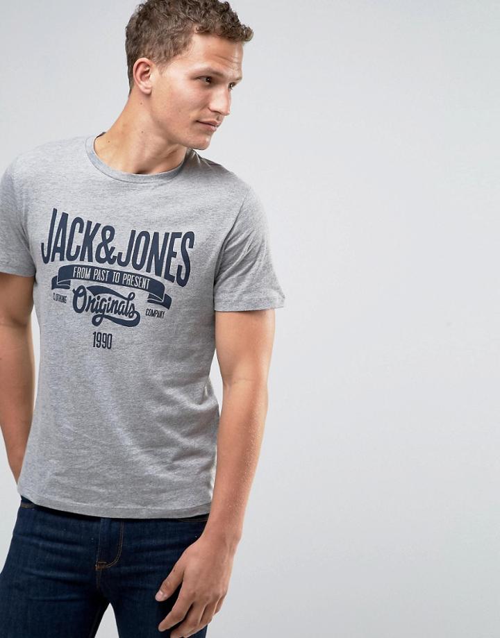 Jack & Jones T-shirt With Logo Print - Gray