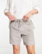Asos Design Slim Shorts In Beige Cord-neutral