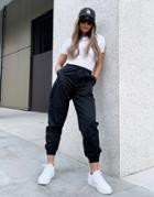 Asos Weekend Collective Nylon Sweatpants With Logo In Black
