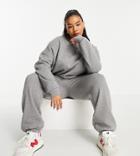 Asos Design Curve Tracksuit Ultimate Sweatshirt / Sweatpants In Charcoal-grey