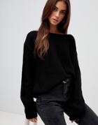 Missguided Off Shoulder Sweater - Black