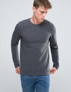 Esprit Sweatshirt In Ribbed Marl - Gray