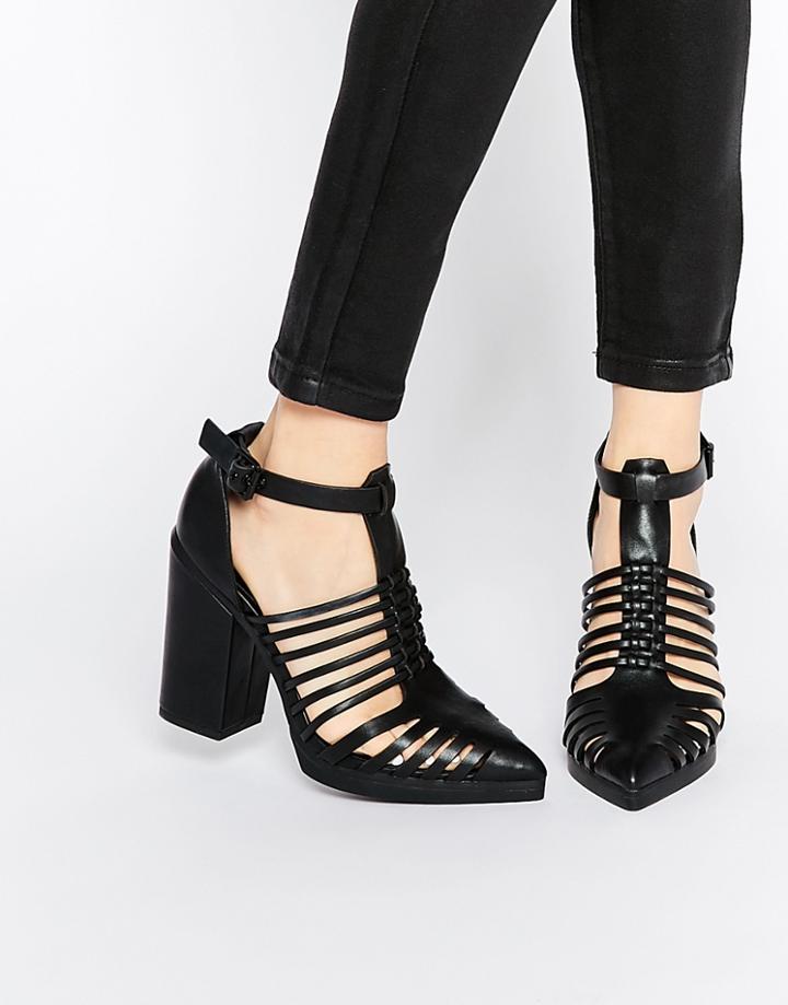 Asos Ozone Caged Pointed Heels - Black