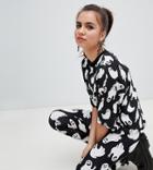 Monki Oversized Ghost Print T-shirt In Black - Black