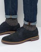 Base London Blake Suede Derby Shoes - Navy