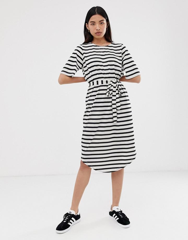 Selected Femme Stripe Midi Dress - Multi