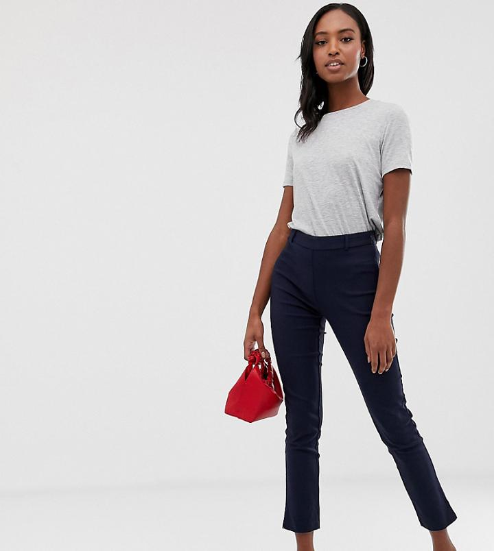 Y.a.s Tall Pants With Side Zip In Navy - Navy