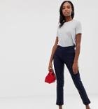 Y.a.s Tall Pants With Side Zip In Navy - Navy