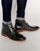 Unsung Hero Lace Up Boots In Black Leather - Black