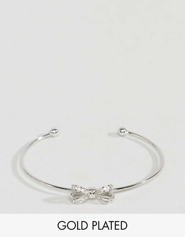 Ted Baker Olexii Mini Silver Opulent Pave Bow Cuff - Silver