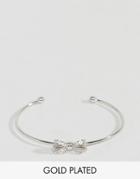 Ted Baker Olexii Mini Silver Opulent Pave Bow Cuff - Silver