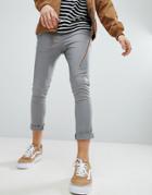Asos Super Skinny Cropped Chinos In Gray - Gray