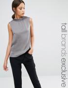 Y.a.s Tall Freja High Neck Blouse - Gray