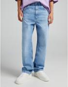 Bershka Baggy Jeans In Blue-blues