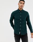 Pull & Bear Regular Fit Oxford Shirt In Green - Green