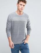 Esprit Knitted Sweater With Open Hem And Tonal Block Detail - Gray