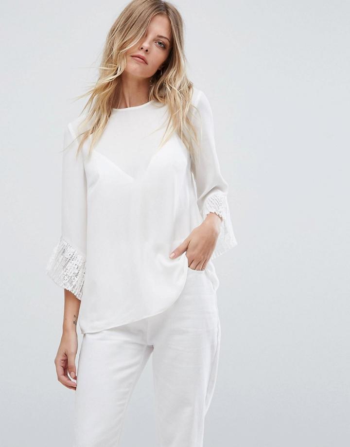 Warehouse Pleated Top - White