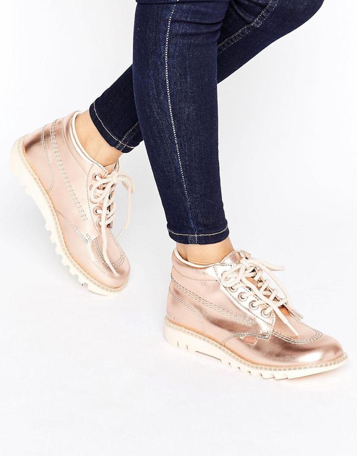 Kickers Hi Side Leather Boot - Copper