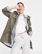 Vero Moda Rain Mac Jacket In Khaki-green