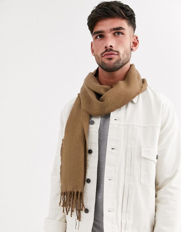 River Island Scarf In Camel-tan