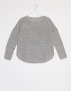 Only Bernice Long Sleeve Round Neck Sweater In Gray-grey