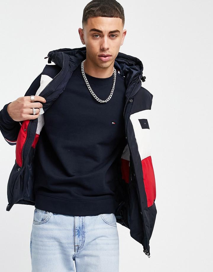 Tommy Hilfiger Chevron Color Block Jacket-navy