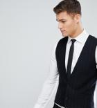 Noak Tapered Vest With Straight Hem In Stripe - Navy