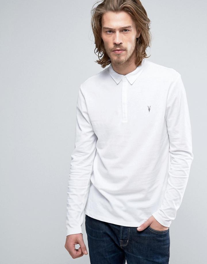 Allsaints Long Sleeve Polo Shirt - White