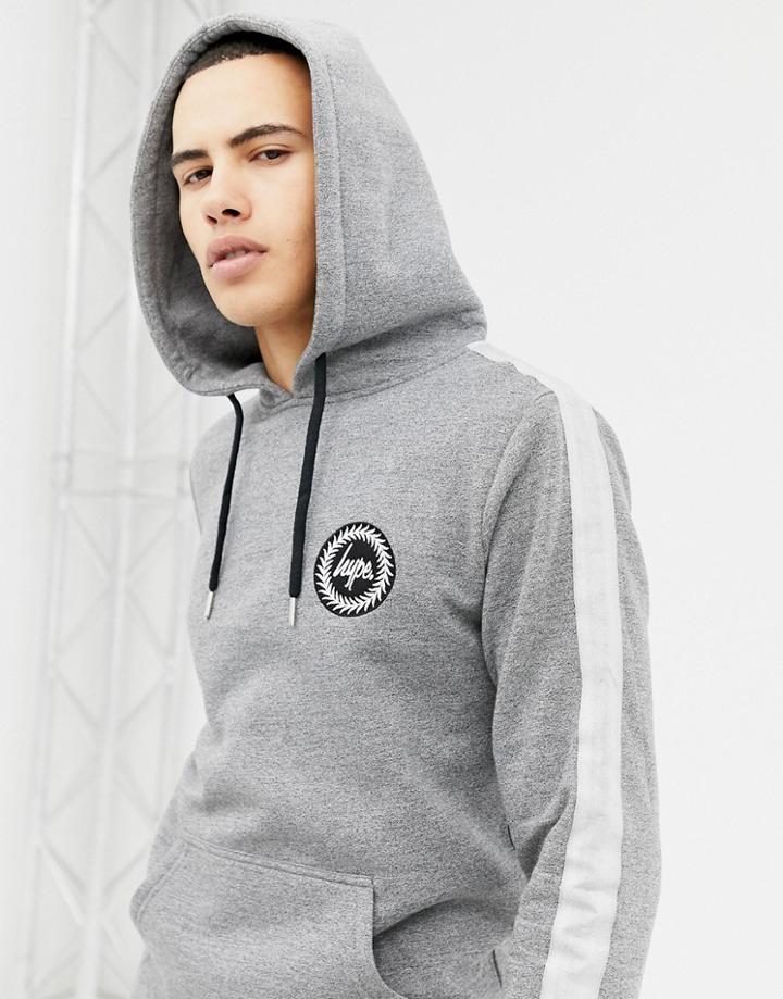 Hype Hoodie In Gray With Side Stripe - Gray