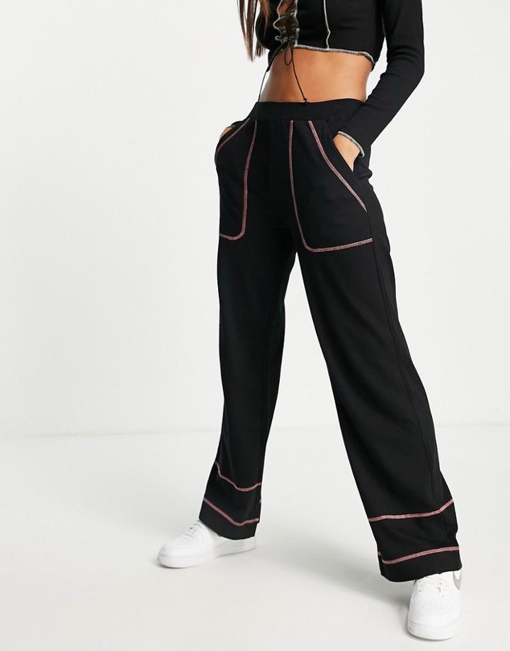 Love Moschino Wide Leg Sweatpants In Black