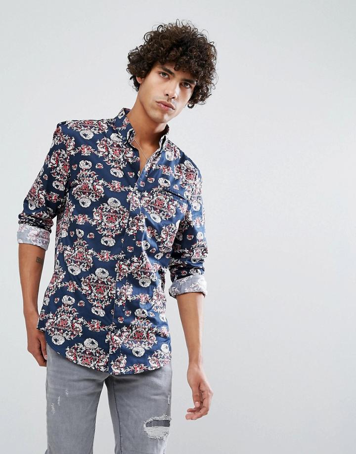 Clean Cut Copenhagen Multi Pailsley Rock And Roll Shirt - Red