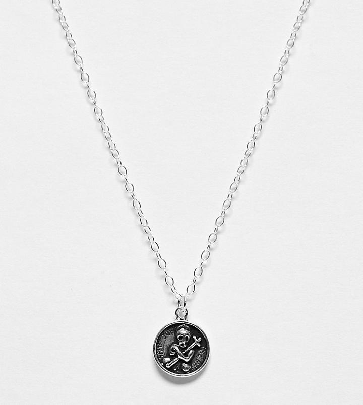 Kingsley Ryan Curve Sterling Silver Necklace With Coin Pendant